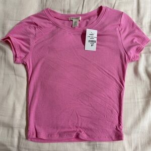 Bozzolo Vibrant Pink Ribbed Tee